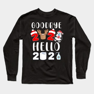 goodbye 2020 hello 2021 penguin Long Sleeve T-Shirt